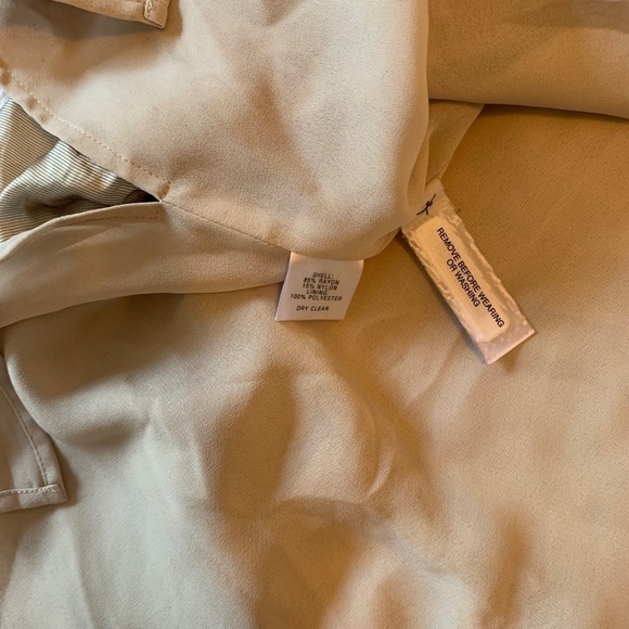 LOFT Ann Taylor Shiny Light Gold Ruffle Fit And Flare Pretty Dress Size 12(1067) - Picture 14 of 16